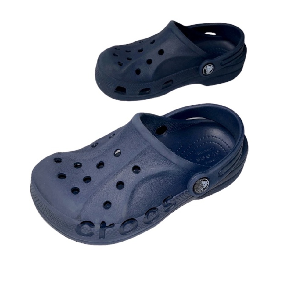 Crocs Kids sz 12 Navy Blue Croc cut out details beach wear pool wear unisex